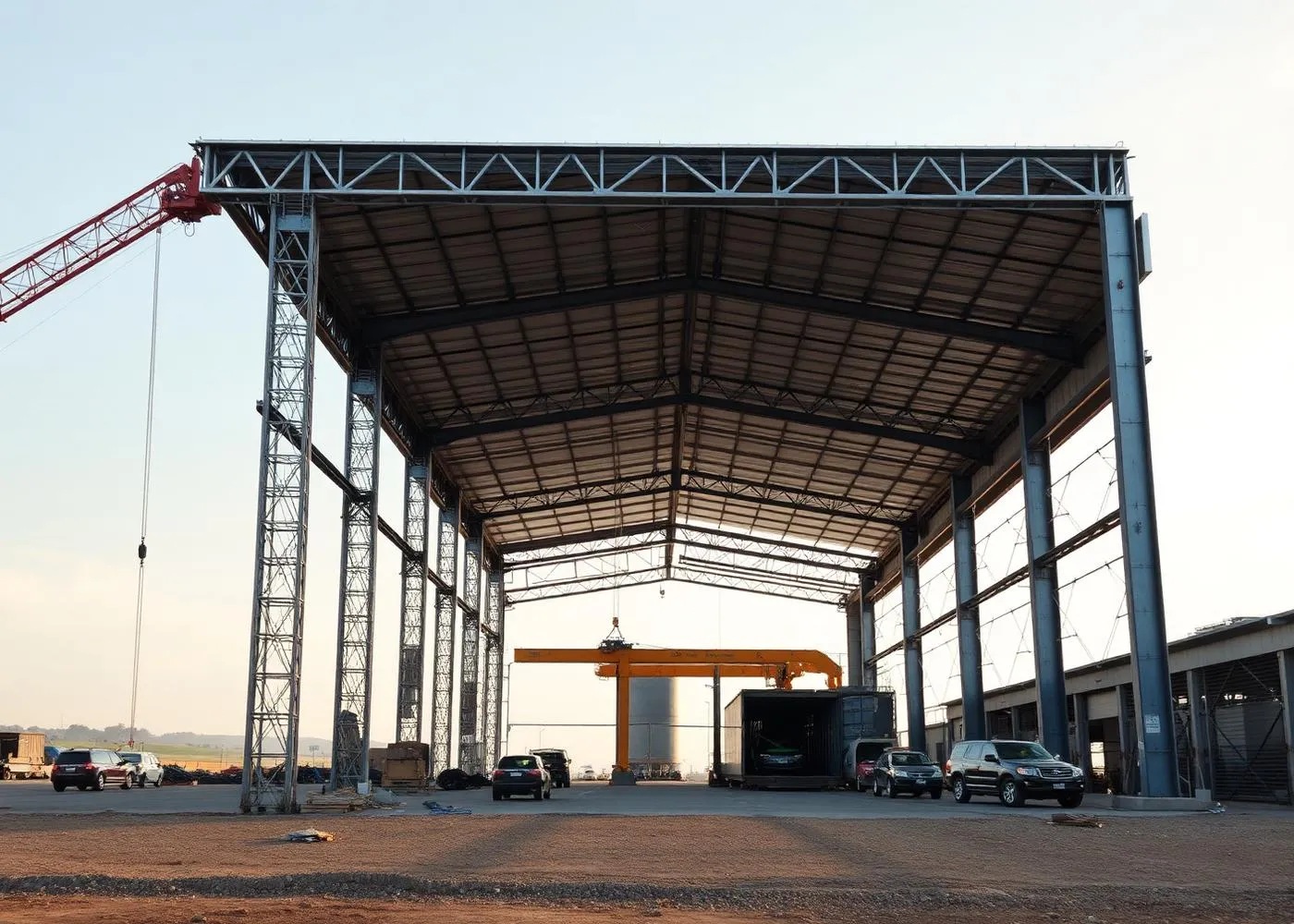 Nave industrial y estructura metálica