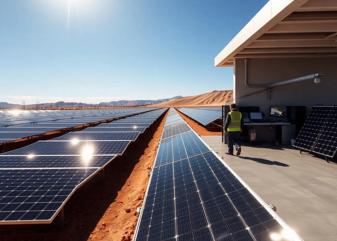 Planta fotovoltaica y sala de control